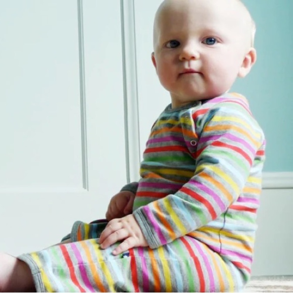 Toobydoo New York Rainbow Striped Baby Jumper 3-6 Months